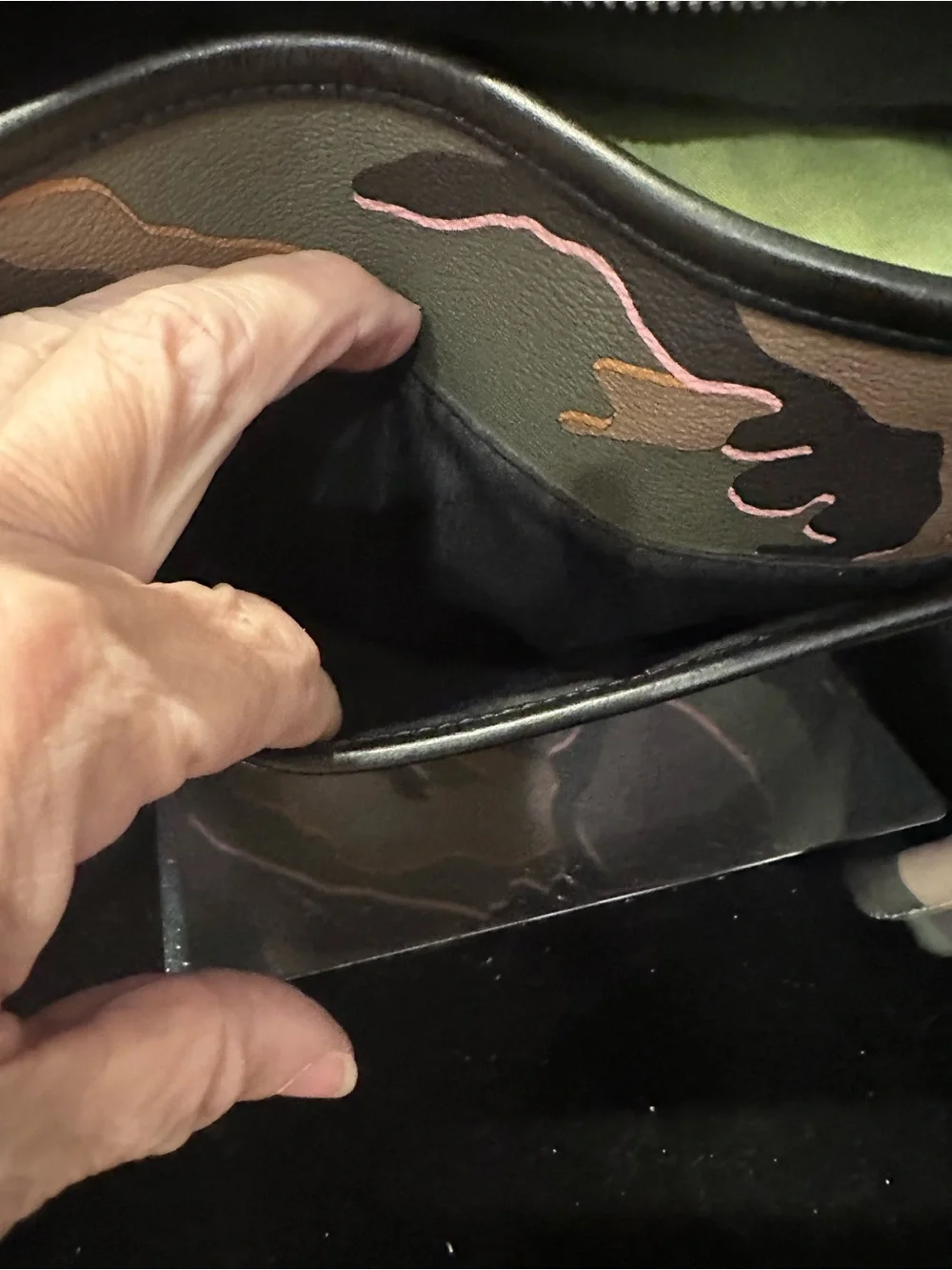 Coach # 259 Women’s Camo/ Pink Outline  File Crossbody Bag